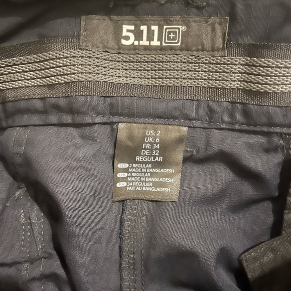 Navy blue utility style cargo pants. - Picture 7 of 8